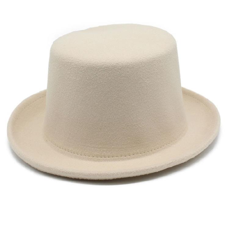 Roll Brim Fedora Cap Flat Top Hat Adult Unisex Magician Hat Masquerade Balls Cap