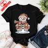 Patchwork Snowunisex Tops Retro Funny Christmas T Shirt Xmas Holiday Tees Oneck Shortsleeve High Quality Cotton Tops