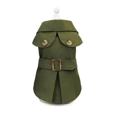 British Style Dog Coat Jacket Short Sleeve Pet Clothes Kahai Green Dog Trench For Small Dogs Yorkie Chiwawa Clothing Apparel Xxl