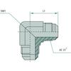 Connector, elbow connection, WA 9/16 -JIC x 9/16 -JIC 14 GRANITE