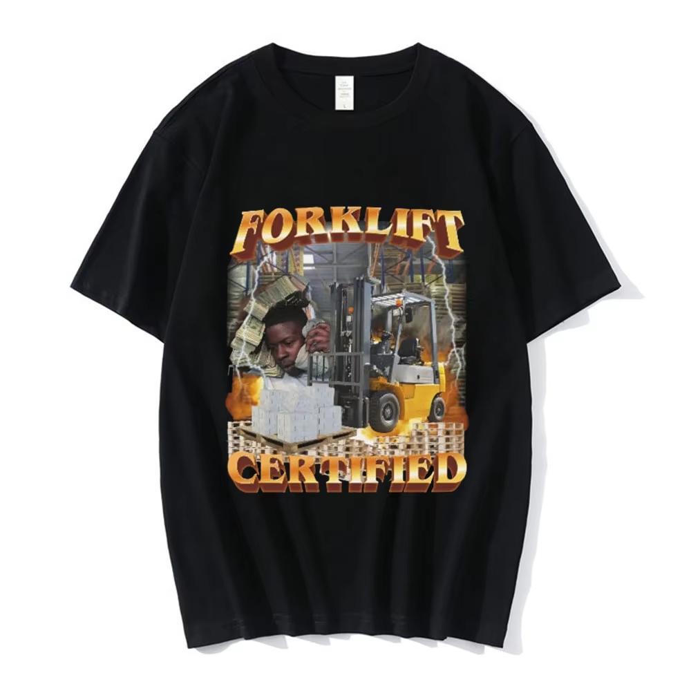 Funny Forklift Certified Operator Graphic TShirt Mens Fashion Vintage Short Sleeve Tshirts Cotton Casual Oversized T Shirts S