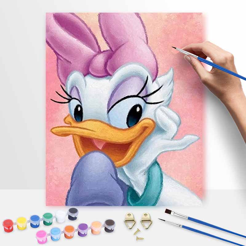 Disney Daisy Duck Oil Paint by Numbers Painting Kit Handmade Diy Home Decor Gifts Wall Art Canvas Picture Crafts for Room Decor 130