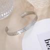 Stainless Steel Cuff Bracelet On Hand Women Geometric Flower Leaves Eye Adjustable Open Gold Bangle Jewelry