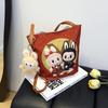 Labubu Cartoon Canvas Backpack With Breathable Fabric And Expandable Capacity For School And Daily Use