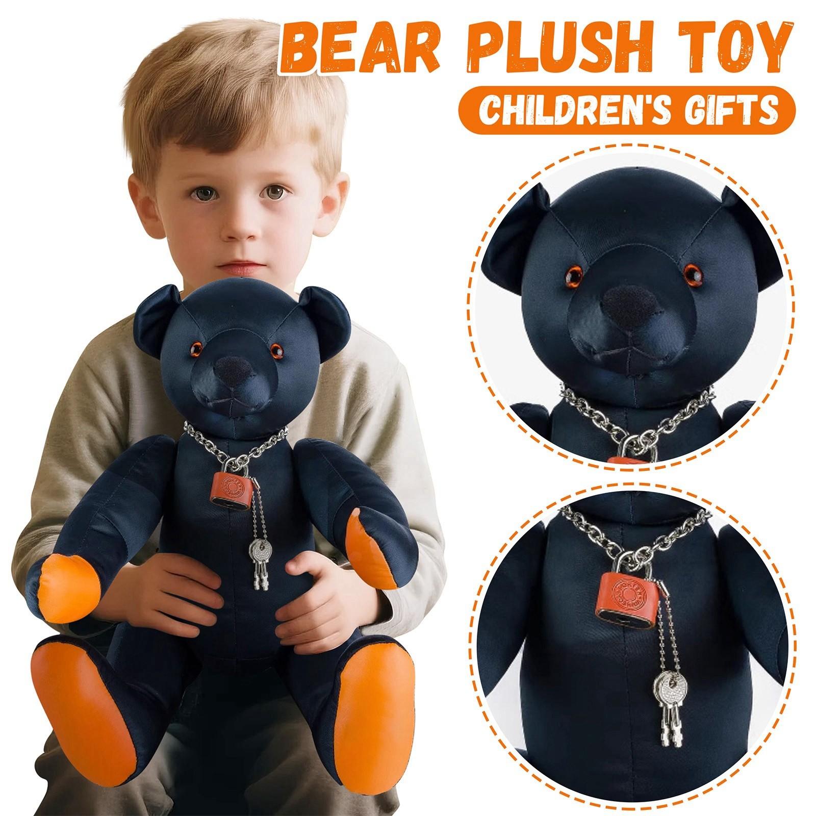 

Steel Heart Bear Plush Toy Doll, Cute Bear Doll Birthday Gift One Size чёрный
