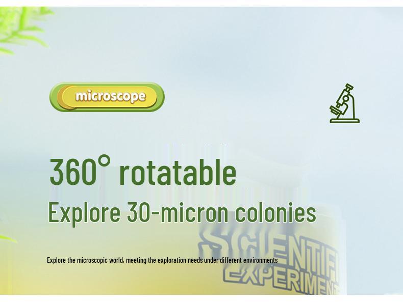 HD Kids' Microscope Science Kit with Specimens, 40-16000x Magnification, for Primary & Secondary Students.