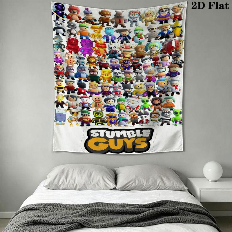 Stumble Guys Chaos Wall Hanging Printed Fabric Blanket Decorative Tapestries for Bedroom Living Room Home Decor