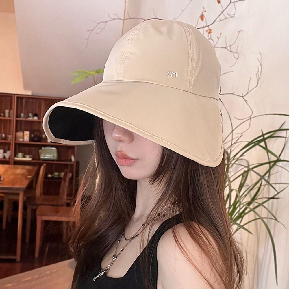 Portable Big Brimmed Fisherman Hat Quick Drying Wide Brim Summer Sun Hat Sun Protection Solid Color Sunshade Hat Hiking