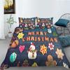 3D Christmas Bedding Set Santa Claus Down Duvet and Pillowcase 2/3 Pieces Christmas Festive Atmosphere Home Decoration