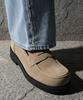 Firenze Atelier [Second.A] Minimal Bold Shape Suede Penny Loafers 2Ndf4800Bs [Sand]