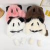 Panda Plush Hat Women's Ear Protectors Pullover Hat Outdoor Riding Windproof Hat Fleece Fashion Warm Lei Feng Hat