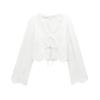 Kaslead New Arrival Women's Clothing Fashion Style Stylish Simple and Versatile Cut Out Embroider Cotton Tops 1268146