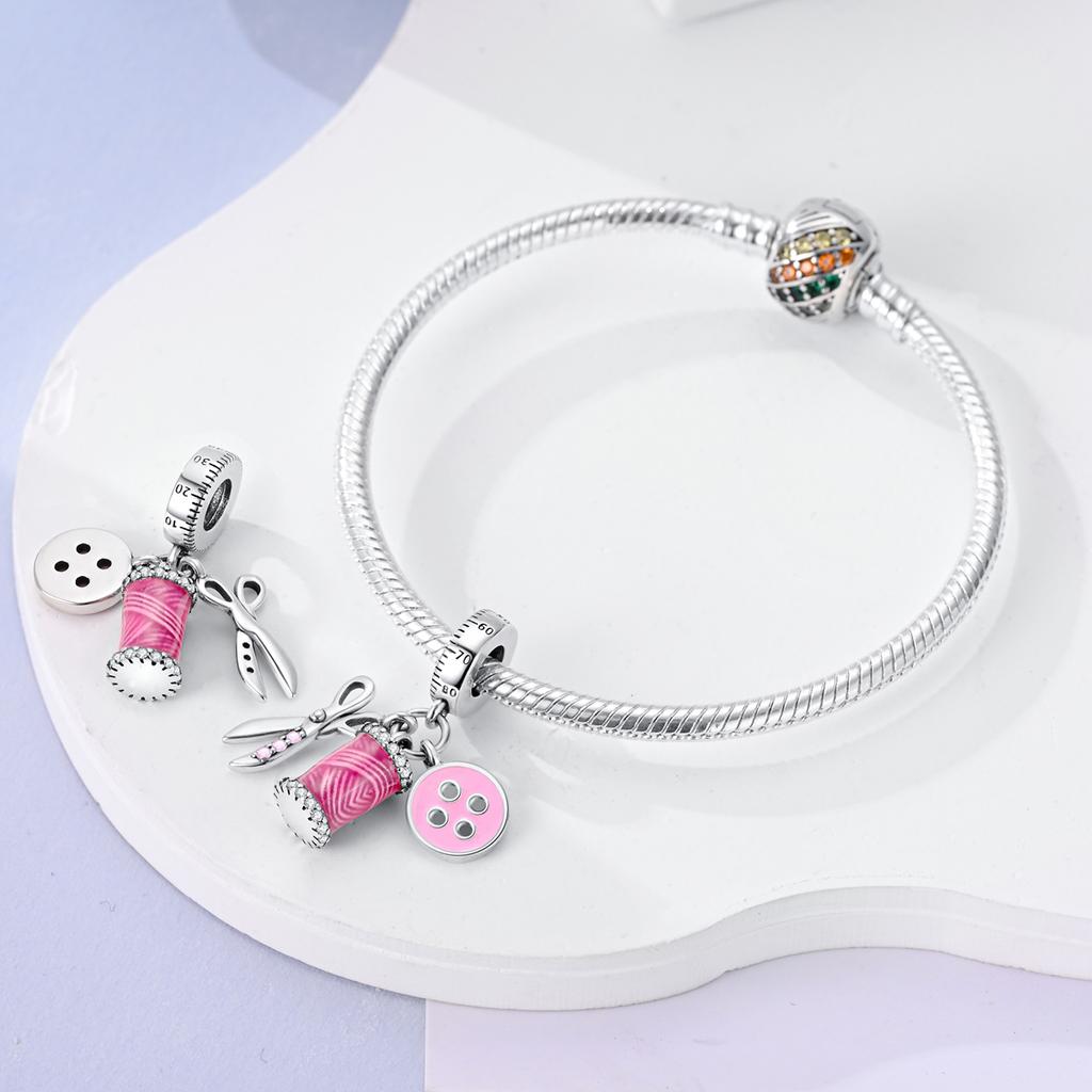 Copper Pink Ballet Shoes Ballet Set Charms Fit Original Charm Bead Pendent Dangle Bracelet Diy Women Jewelry Gift