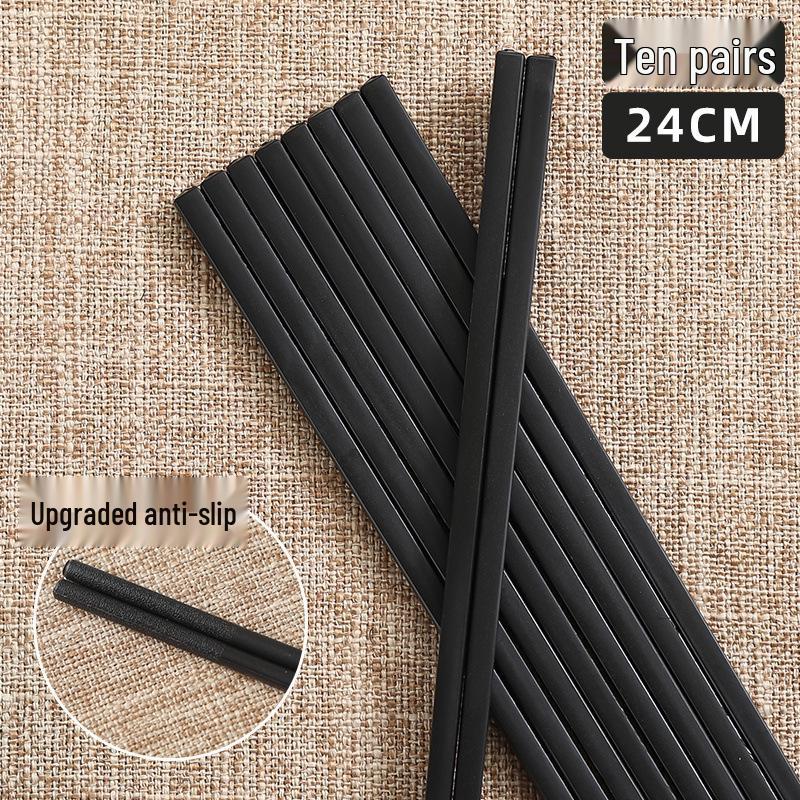 

Alloy Chopsticks Set: 10 Non-slip, Anti-mold, Heat Resistant Pairs for Household, Restaurant, or Hotel Use.