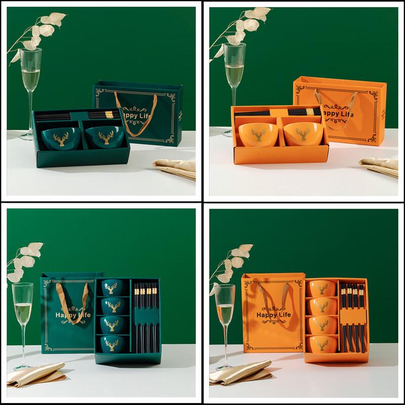 Ru Han Ceramic Dinnerware Gift Set - Deer Companion