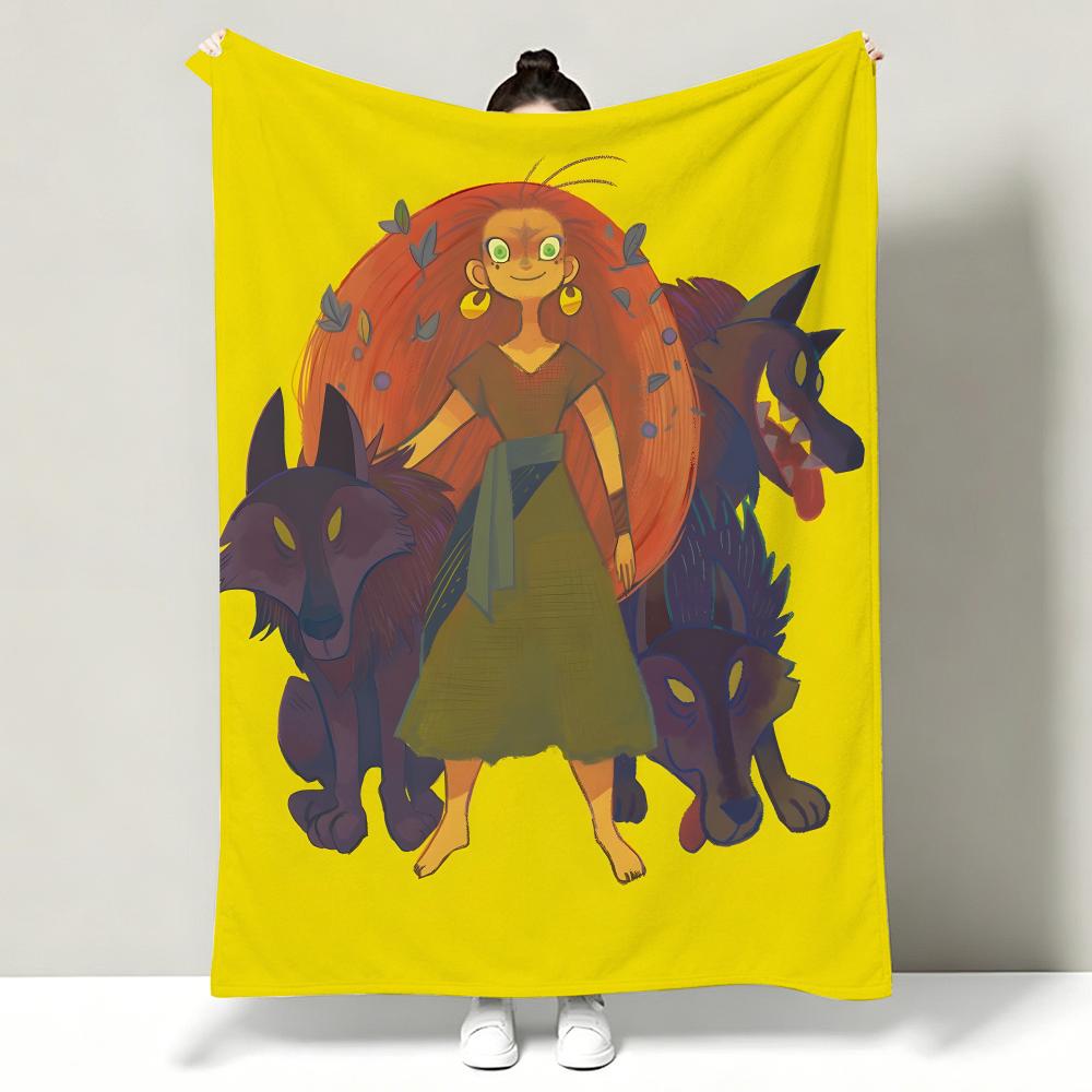 Movie WWolfwalkers Throw Soft Warm Flannel Throw Blanket Multiuse for Sofa Bed Office Nap
