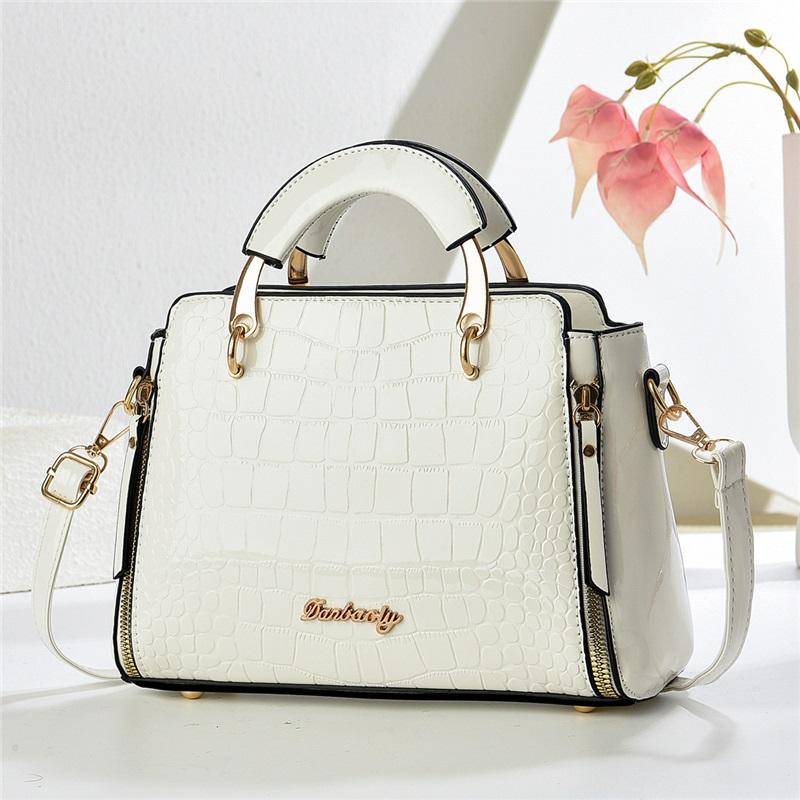 New Stylish Croc Texture Small Square Ladies Bag, Versatile Hand Held Multiway Shoulder Crossbody Bag For Daily Outfits