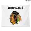 Custom Name,Chicago Blackhawks Wall tapestry, aesthetic printed fabric blanket, suitable for bedroom, living room, and home decor.