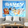 Bluey Print Tapestry, Backdrop, Easy Setup, Ideal for Bedroom, Office & Living Room, with Aesthetic Wall Hanging Decor.
