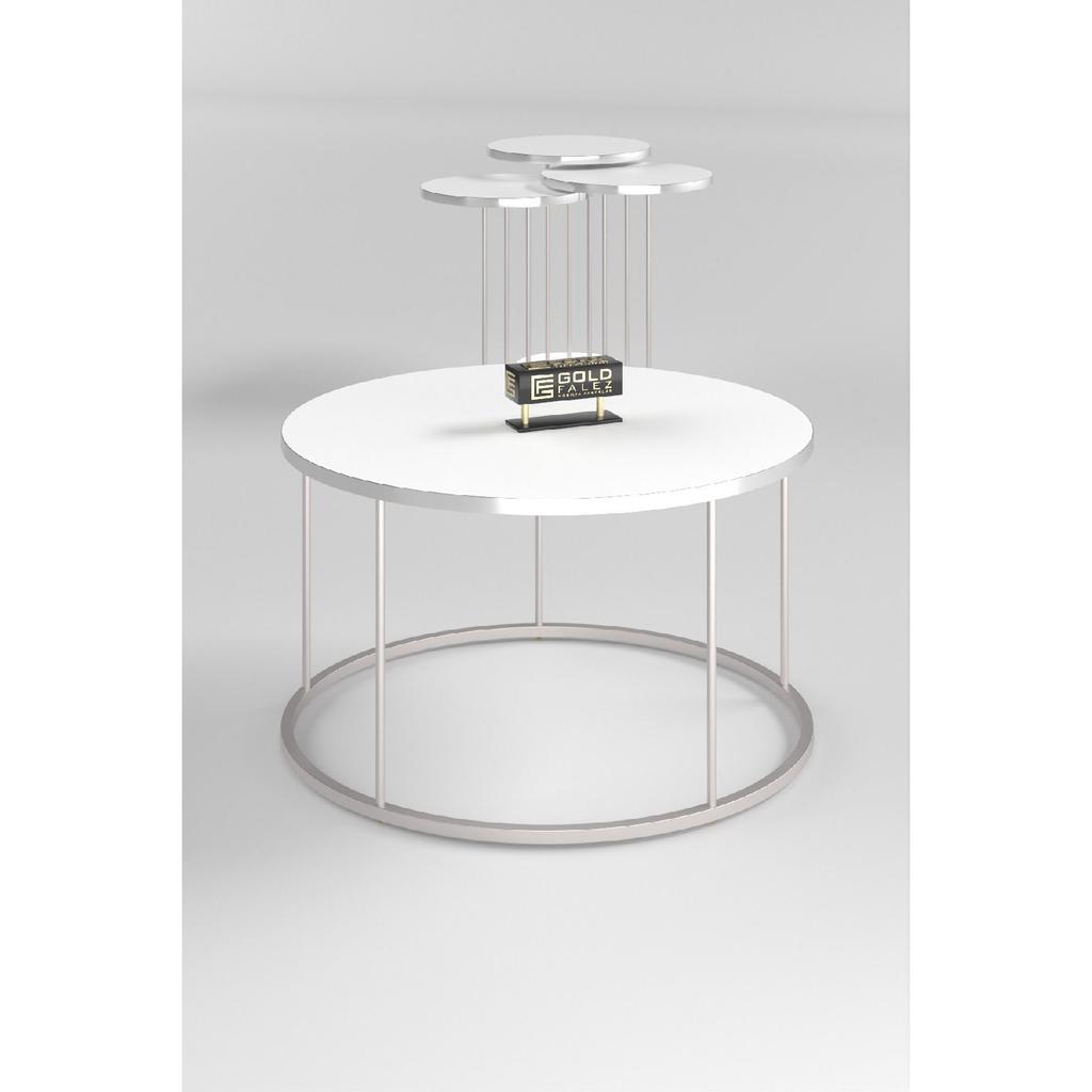 Coffee Table And Nesting Table Terra Silver White