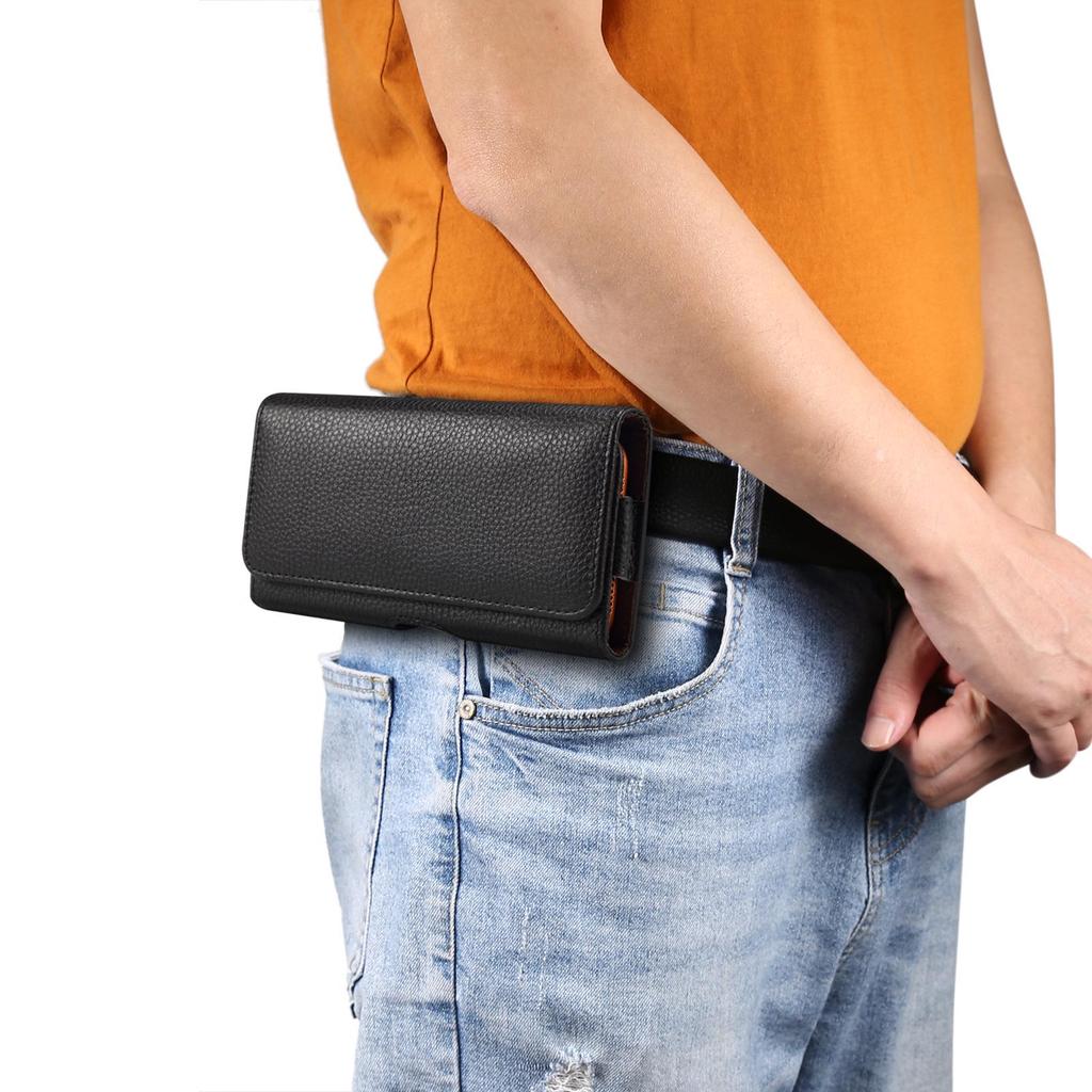 Genuine Leather Outdoor Waist Bag: Magnetic Buckle, Drop-Proof, Wear-Resistant Phone Case