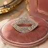 Women Lapel Pins Sexy Rhinestone Lip Brooch for Women, Red Shape Pin Pin, Clothing Accessory Suits Coats Scarves Shawls Bags Daily Wear