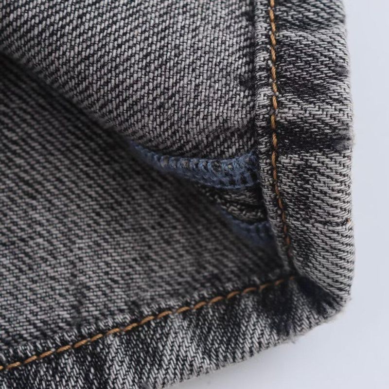 Kaslead New Arrival Women's Clothing Fashion Style Minimalist Retro Washed Mid Waist Wide Leg Denim 0503693