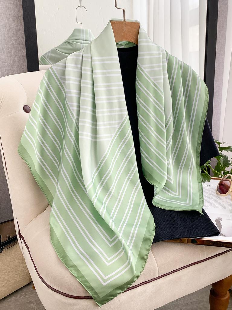 Luxury 90*90Cm Square Silk Scarf For Women Fashion Print Shawl Warps Elegant Neckerchief Bandanas Hijab Soft Stain Ladies Scarf