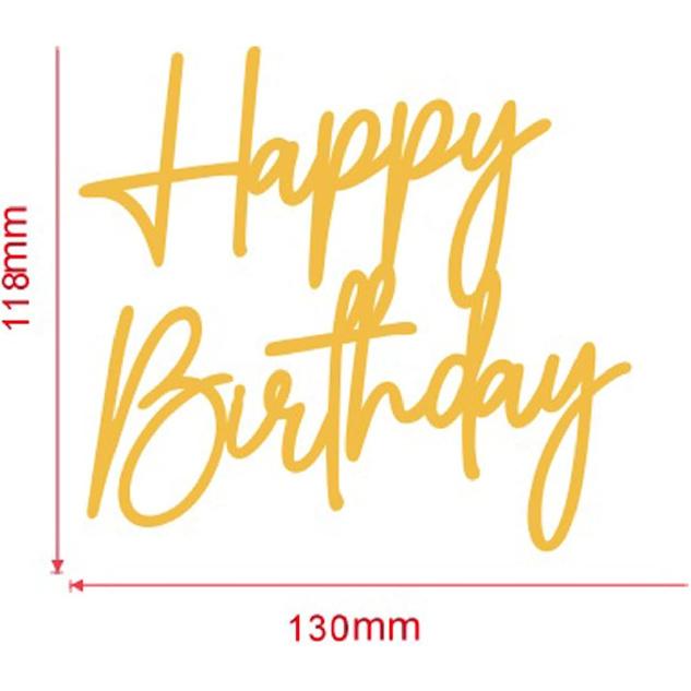 1PCS Happy Birthday Cake Topper,Gold Mirror Acrylic Boy or Girl Cake Sign Decorations,Birthday Cake Charm Supplies for Birthday Party Cake Dessert