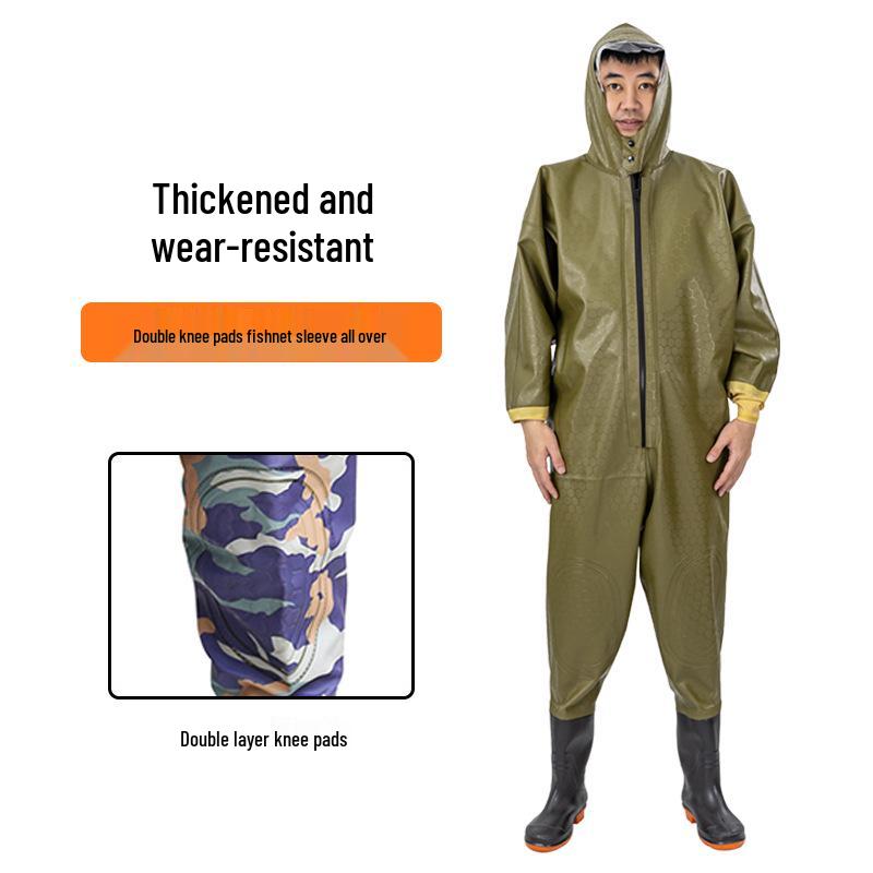 Thickened Waterproof Full-Body Waders: Fishing, Rain, and Lotus Root Digging Suit