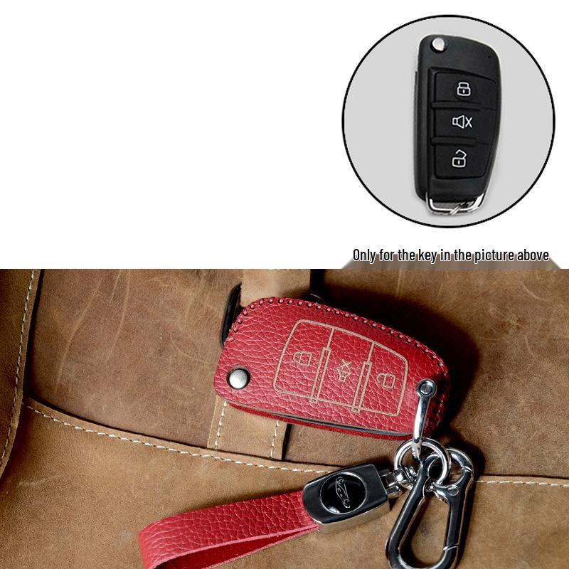 Wuling Hongguang, Zhiguang, Rongguang V Mini Top-Grain Cowhide Key Bag Buckle