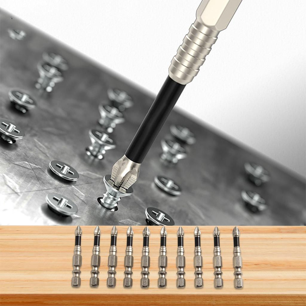 10 Stück/Satz PH2 Magnetische Kreuzschlitz-Schraubendreherbits Legierter Stahl Rutschfest Lange Bohrer Für Elektroschrauber Handbohrmaschinen