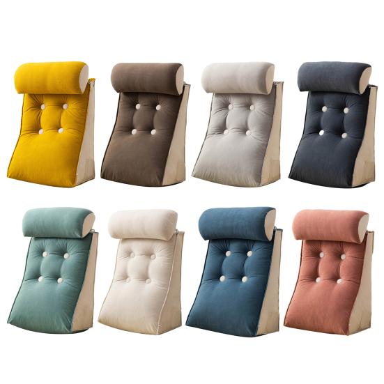 Bed Wedge Pillow for Sleeping Reading Acid Reflux Supportive Backrest Leg Neck Cushion with Side Pockets Multifunctional Sofa Pillow