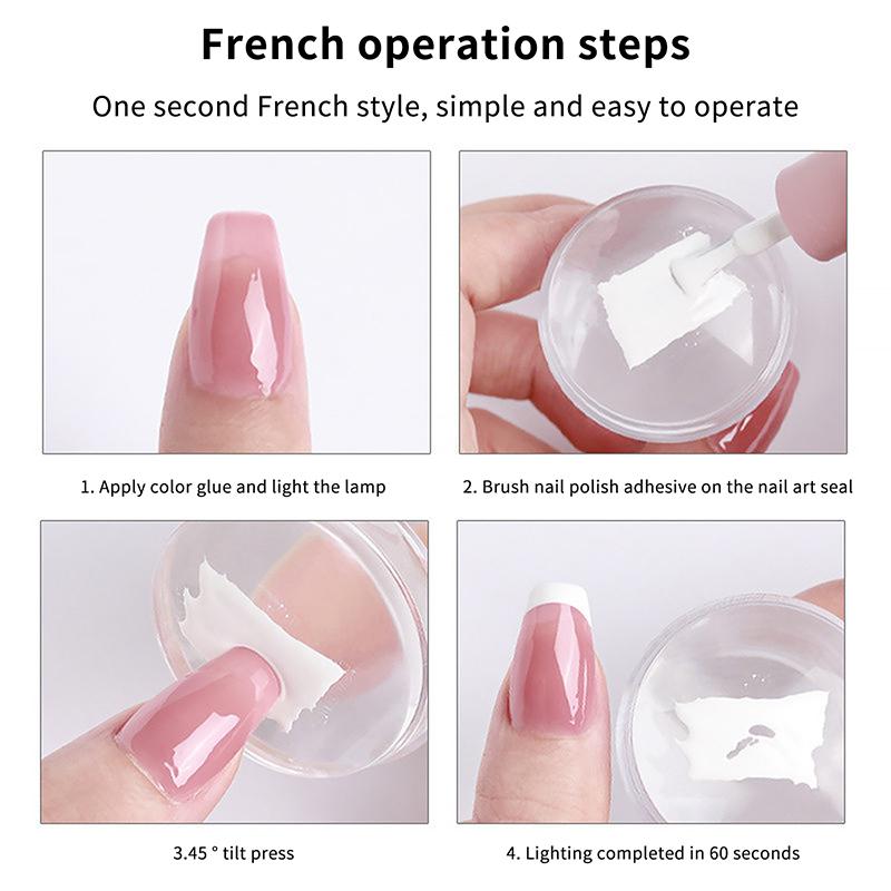 French Nail Art Stamper With A Nail Scraper Silicone Clear Head Nail Mold Stamping Template For Diy Manicure