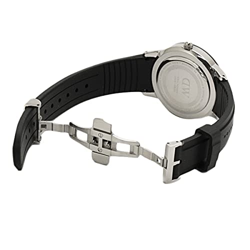 Daniel Wellington Iconic Motion 40mm Watch, Black with Silver Rubber Strap, DW00100436