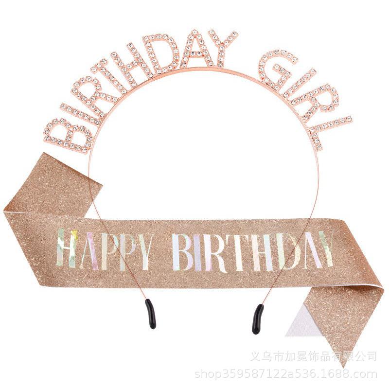 Children's Adult Birthday Headband IR Letter Crown Headband