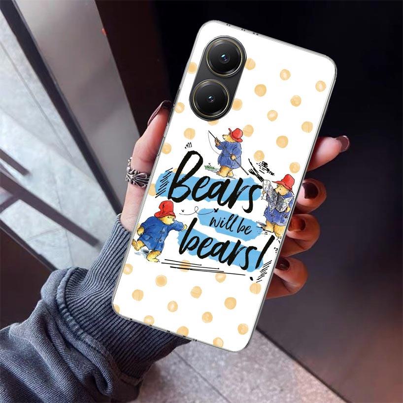 Cute P-PaddingtonS Bear Phone Case For Xiaomi Poco X7 X6 X5 Pro F7 Ultra Redmi 15C 15 13 13C 12 12C 10 10A 10C 9 9A 9C 9T Shell