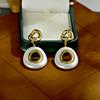Light Luxury and High-end White Geometric Earrings, Women's Earrings, Fashionable and Exquisite, Niche Earrings, French Design Sense