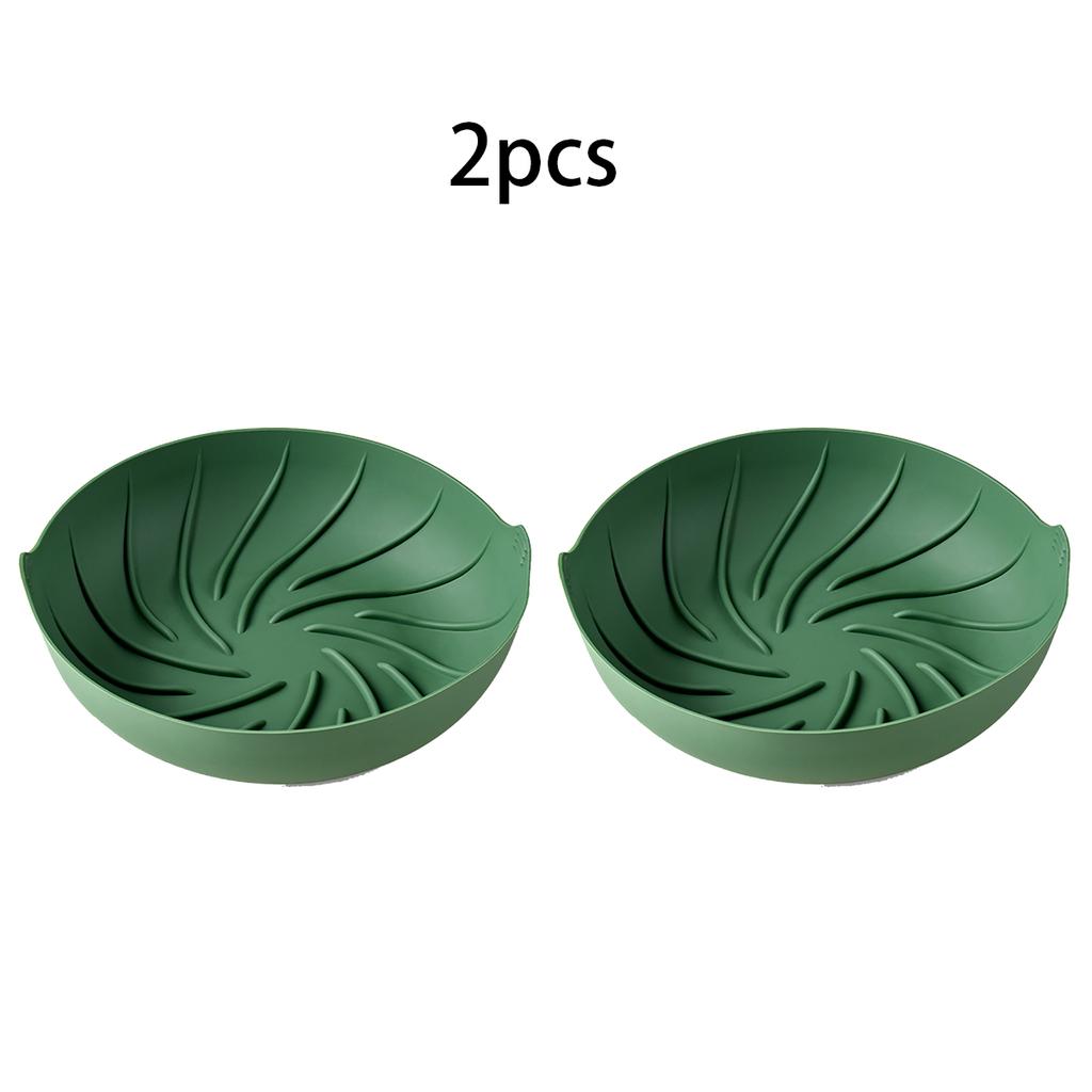 2pcs Circular Air Fryer Baking Tray Set Silicone Bakeware Creative Baking Tray Kitchen Baking Tools