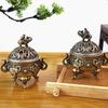 Elephant Lucky Incense Burner Metal Lotus Incense Burner Bowl Incense Holder With Handle Yoga Meditation Home Decor Ancientstyle