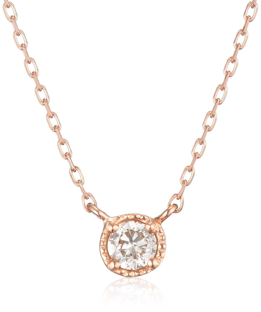 Official Necklace K10 Pink Gold Diamond [Bloom] Women's 0442-8775-0012-0000