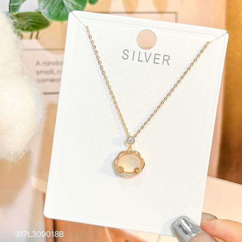 

Ожерелье из стерлингового серебра S925, женская цепочка с замком, халкидонская цепочка