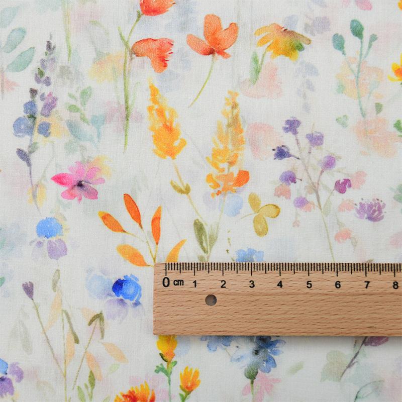 100x145cm Bawełniana Poplina Tkanina Styl Pastoralny Świeża Kwiatowa Tkanina z Nadrukiem Do Szycia DIY Ubranka dla Lalek Sukienka Piżama Koszule