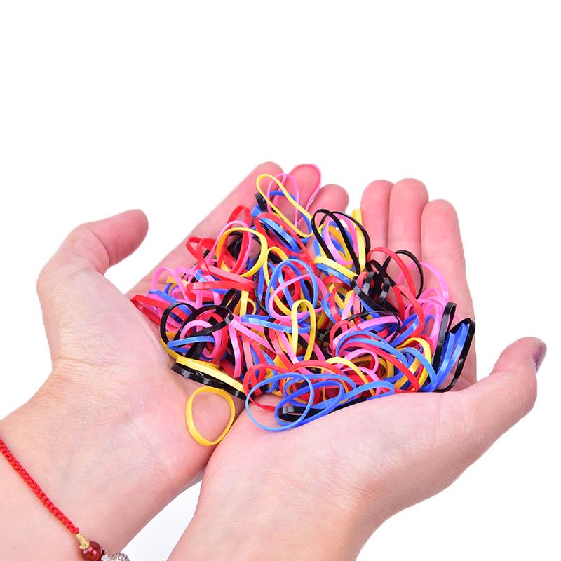 500Pcs Baby Kids Hair Accessories Disposable Rubber Band Hair Ties Womens Girls