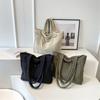 Women Padded Shoulder Bag Solid Color Large Capacity Fashion Laptop Handbag Soft Buffer Carrying Bag