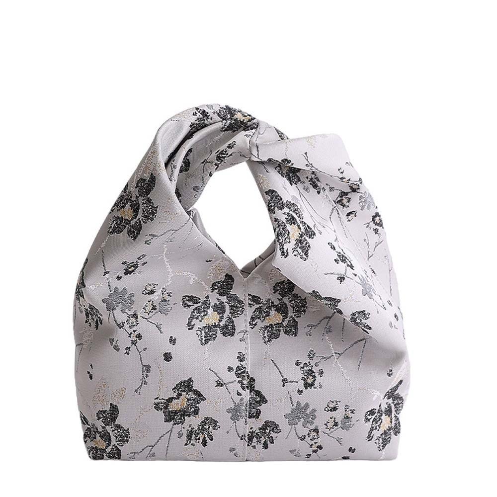 Fashion Embroidered Chinese Style Handbag Polyester Zipper Pea Purses with Magnetic Buckle Luxury Cheongsam Wrist Bag Gifts