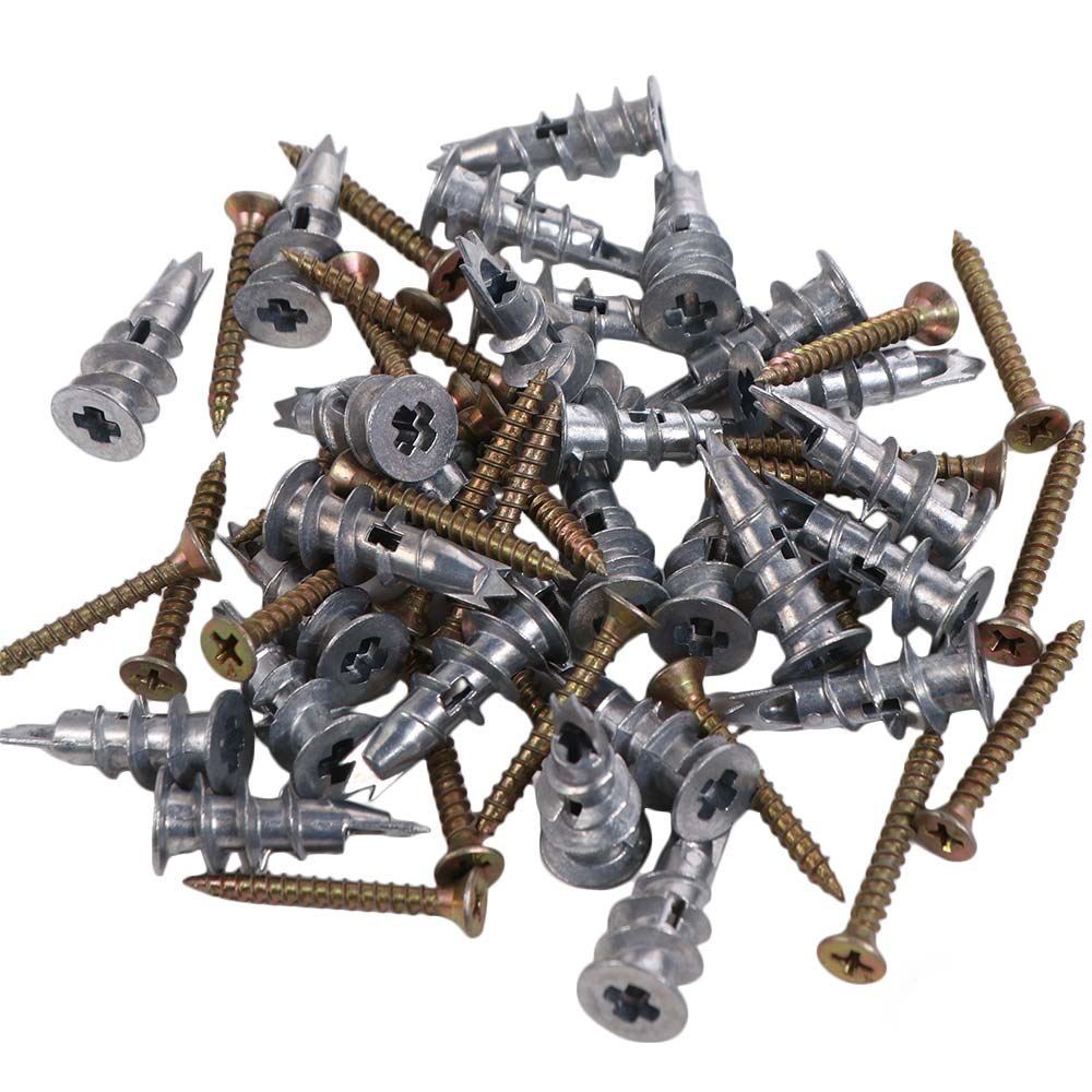 54pcs Prevent Loose Screw Assortment Kit Self-Drilling Wall Screws Set Home Improvement