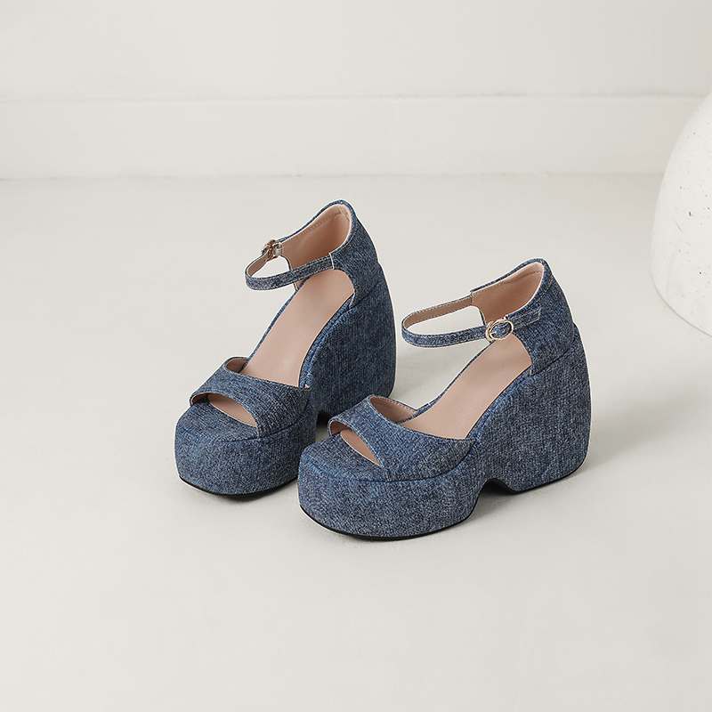 Krazing Pot Polyurethane Spring Autumn Size 43 Women Platform Super High Heels Women Round Toe Waterproof Pumps