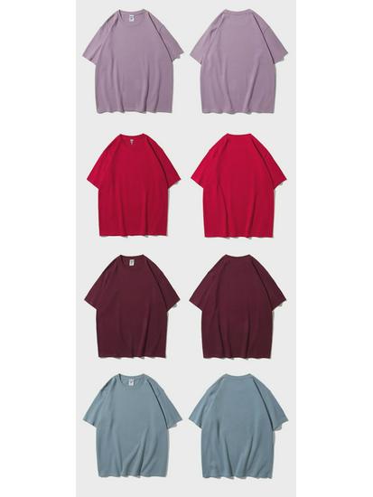 Herr sommar lös tung bomulls-t-shirt med tryckt design