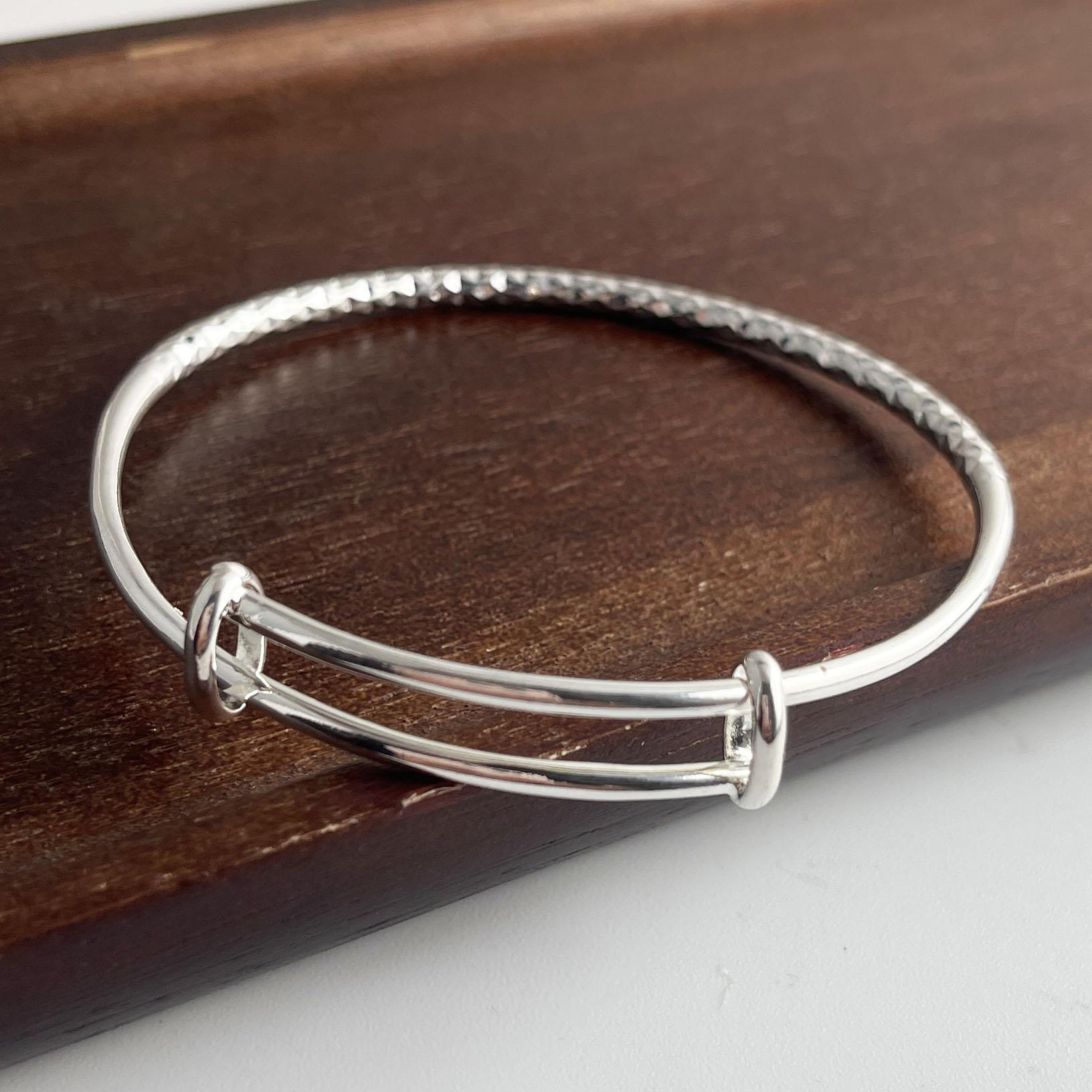 

100% Solid 925 Sterling Silver Retro Bracelet for Women Men Vintage Handmade Simple Sparckling Narrow Bracelet Birthday Gift